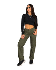 Camuflado Dama Dril Bota Recta –  Bolsillo trasero plano