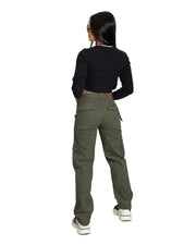 Camuflado Dama Dril Bota Recta –  Bolsillo trasero plano